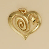 Swirl And Star Heart Pendant - Charmworks