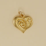 Swirl And Star Heart Charm - Charmworks