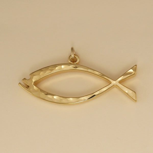 Hammer Faced Jesus Fish Pendant - Charmworks