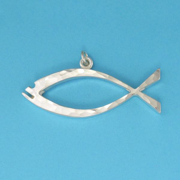 Hammer Faced Jesus Fish Pendant - Charmworks