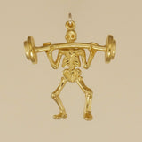 Weight Lifter Skeleton Charm - Charmworks