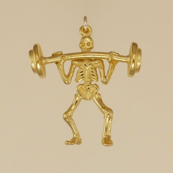 Weight Lifter Skeleton Charm - Charmworks