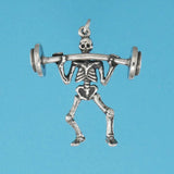 Weight Lifter Skeleton Charm - Charmworks