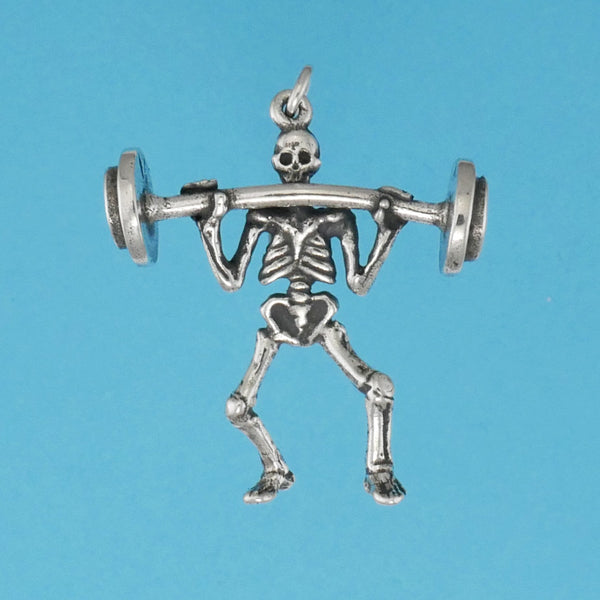 Weight Lifter Skeleton Charm - Charmworks