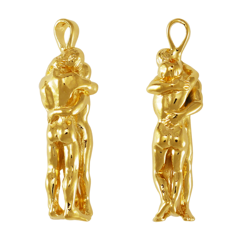 Gold vermeil lovers pendant- charmworks