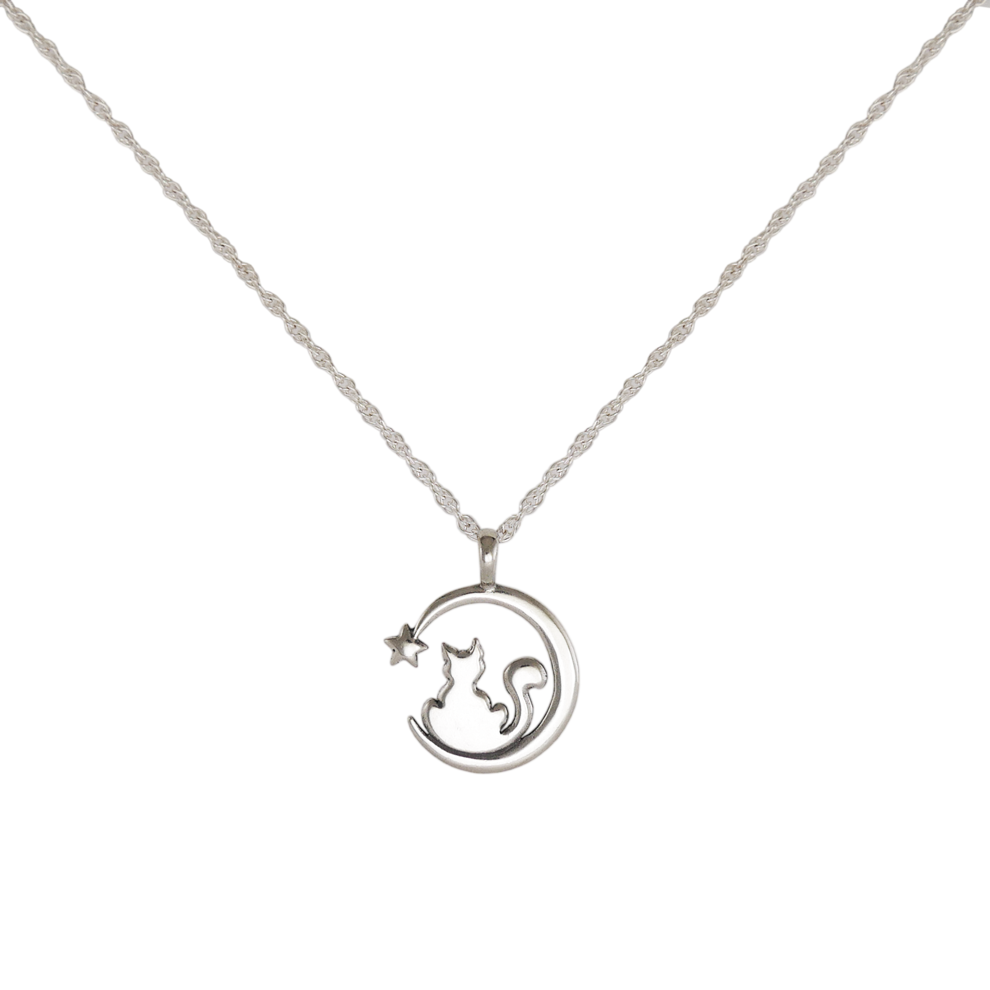 Cat and Moon Necklace - Charmworks