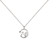 Cat and Moon Necklace - Charmworks