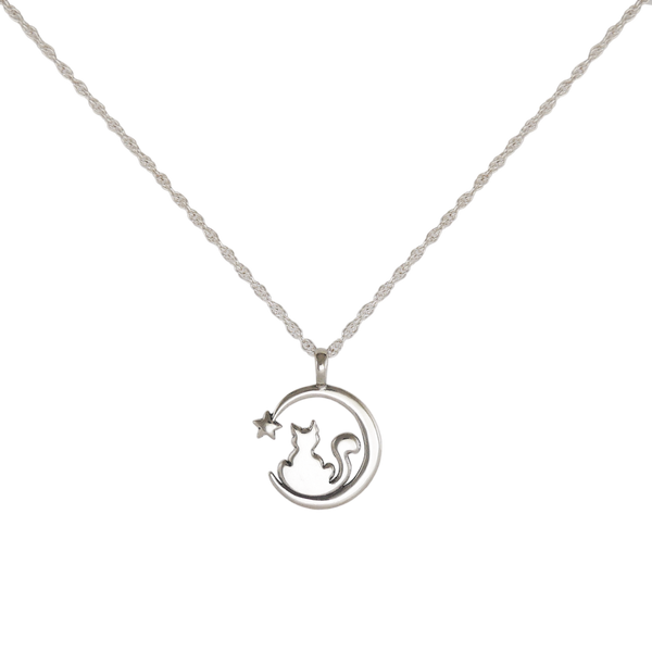 Cat and Moon Necklace - Charmworks