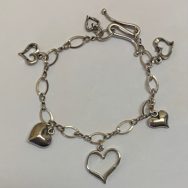 hearts bracelet sterling silver - CharmWorks
