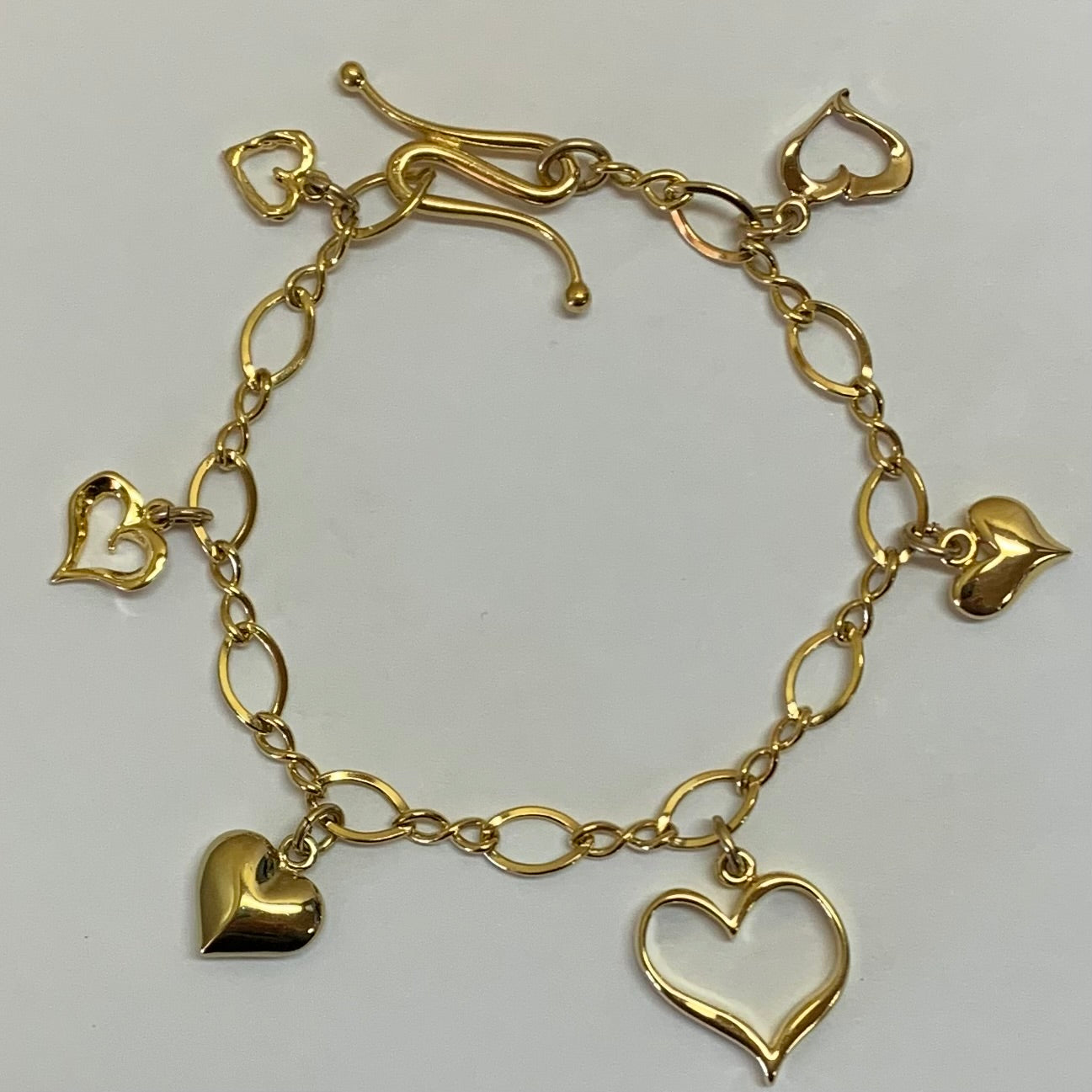 hearts bracelet gold vermeil - CharmWorks