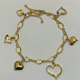 hearts bracelet gold vermeil - CharmWorks