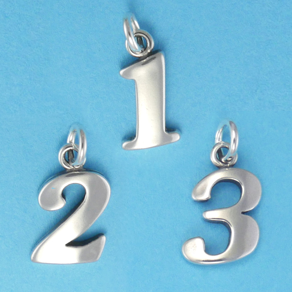 Number Charms | Number Jewelry | CharmWorks Sterling Silver / 1 - Charmworks
