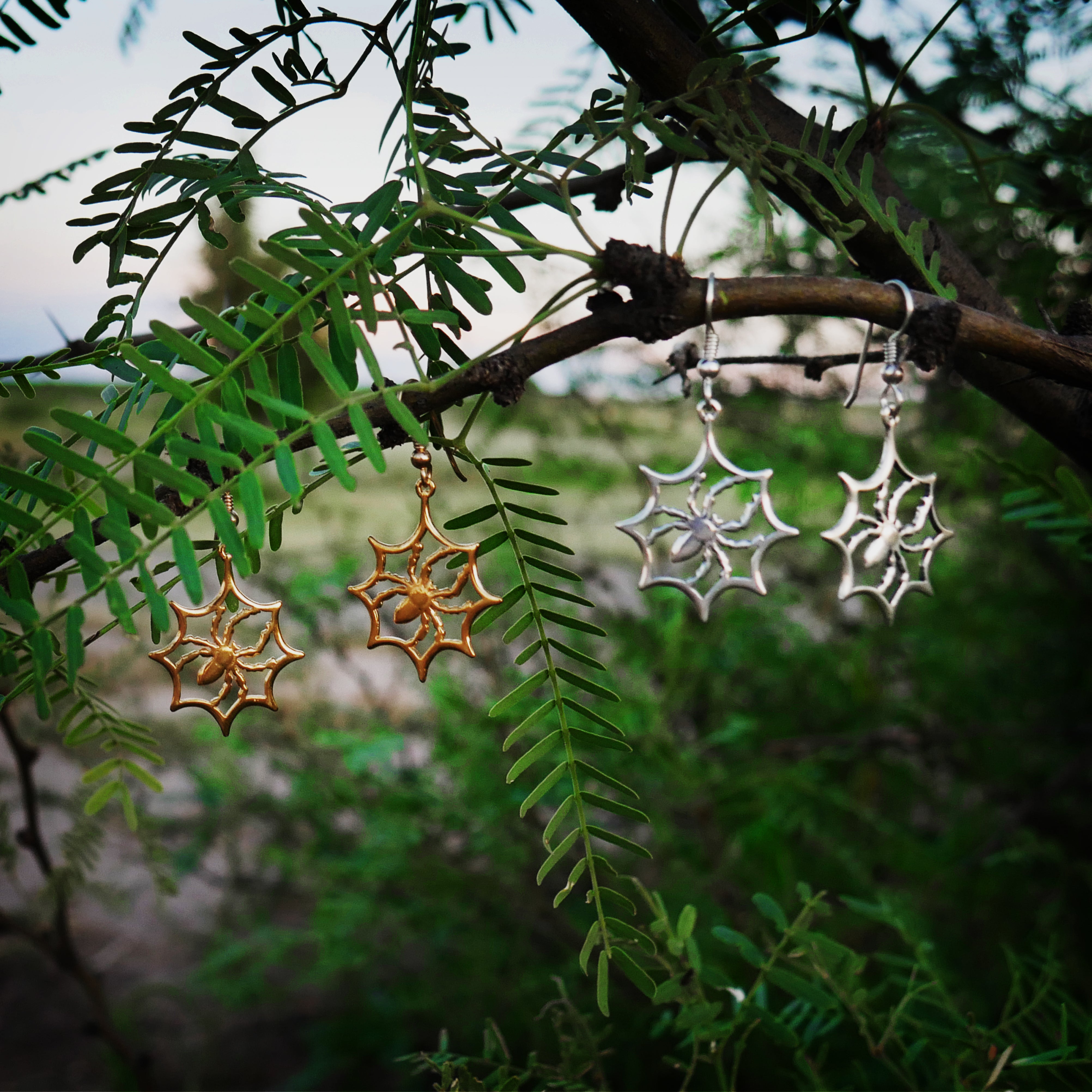 Spider In Web Earrings - Charmworks