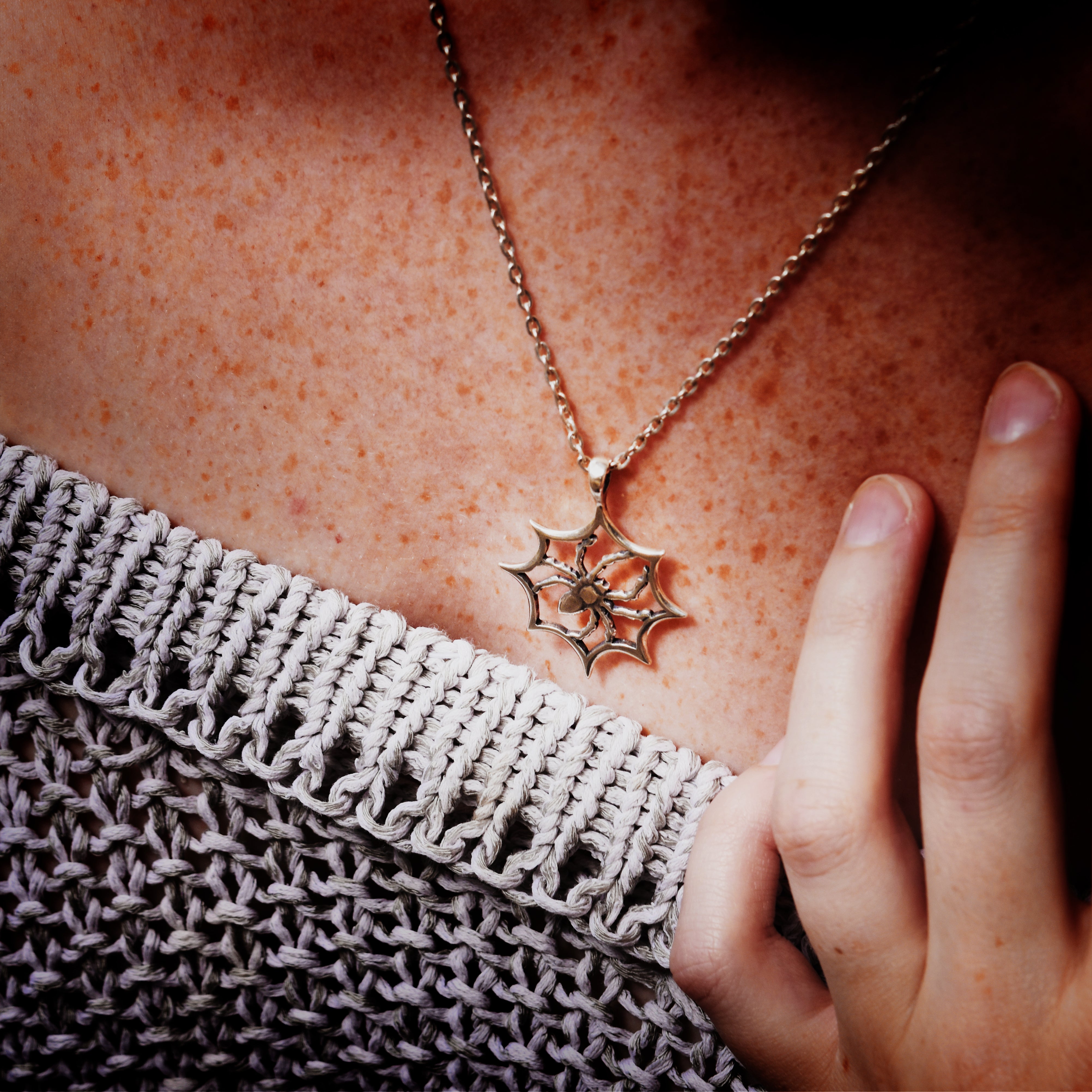 Spider In Web Necklace - Charmworks